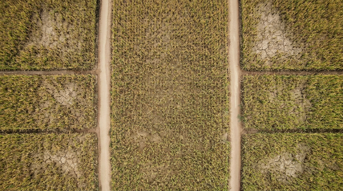 Field before drone spraying